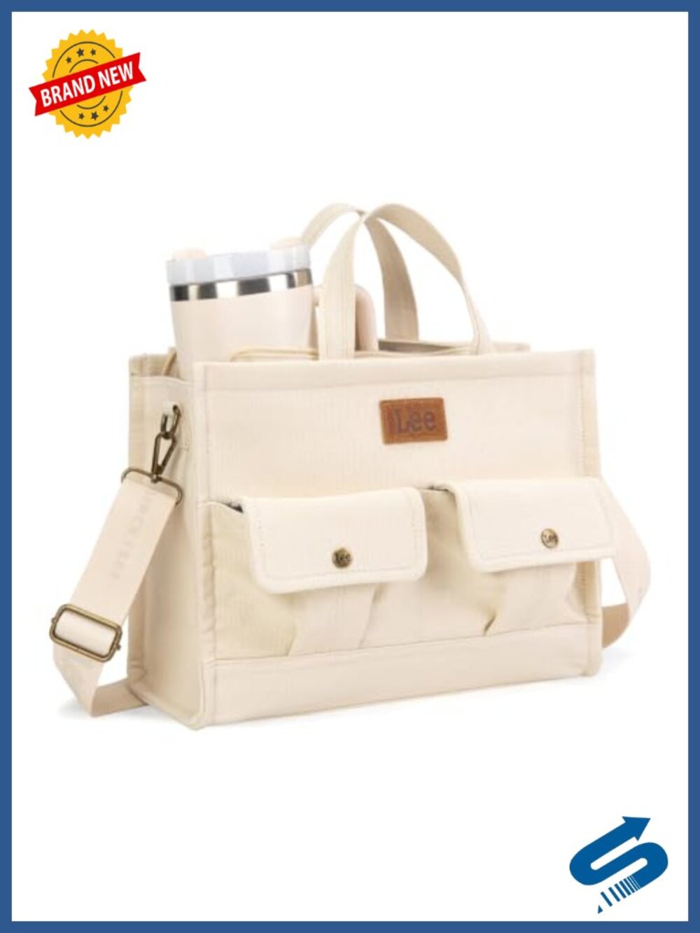 Canvas Laptop Work Tote Bag Women Crossbody Travel Handbag
